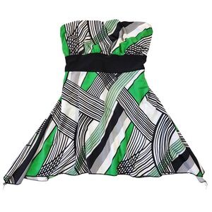 Kiwi Tube Top Shirt Womens S Y2k Green Handkerchief Hem Bratz‎ 2000s Preppy